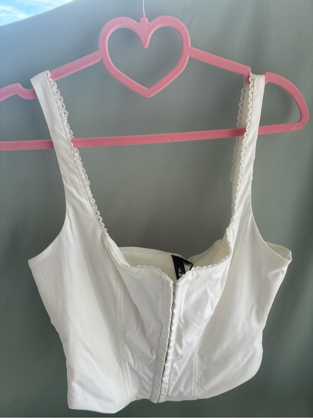 White Lace-Trim Bustier Bra Top - Elegant Support